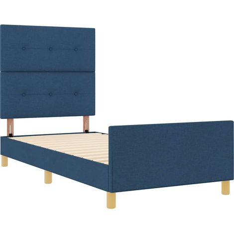 Estructura de cama con cabecera Azul 80 x 200 cm tela vidaXL (1/5)