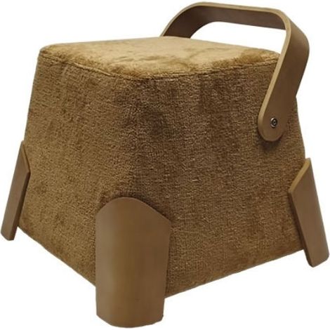 Pouf moutarde design en tissu DANA Casita
