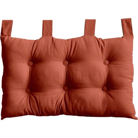 Coussin Tête de Lit Uni "Panama" 70cm Terracotta