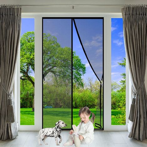 MagnéTique Moustiquaire Porte 105 x 205 cm Anti Insecte Mouche Moustique Rideau Anti Mouche Animaux AcceptéS pour Couloirs, Portes Noir (1/5)