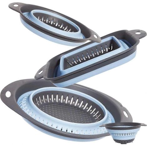 Ensemble de 3 passoires/égouttoirs cuisine pliables parfaits pour égoutter les pâtes légumes et fruits. (1/5)