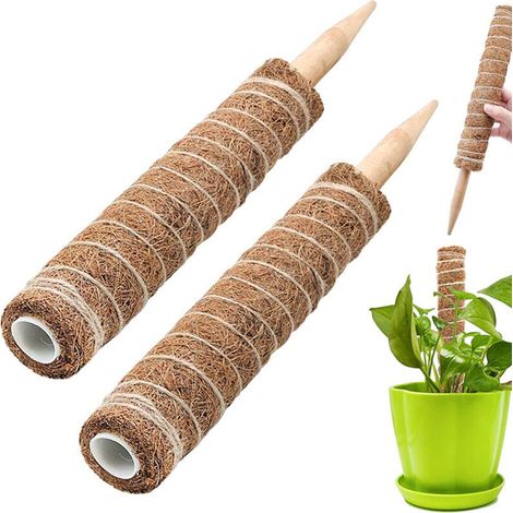 SABIR Support Tuteurs pour Plantes Grimpantes 30cm, 2pcs Tuteur en Fibres de Coco, Bâton de Mousse de Coco pour Plantes Grimpantes, Poteau De Coco pour Monstera Jardin Plante (1/5)