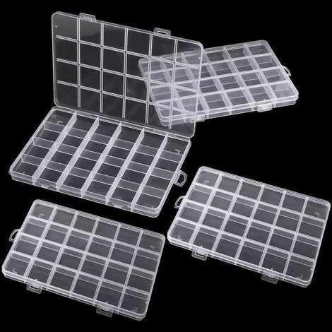 Boite de Rangement Plastique Transparente avec Compartiments Boite Compartiment Plastique Compartiments Petite Boite Rangement pour Perles Bijoux Vis Rangement Tiroir (1/5)
