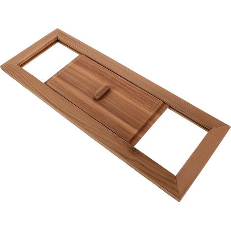 Fenêtre d'aération en Bois pour Sauna - 1 Pièce - Cèdre Naturel - Ventilation Optimale et Facile à Nettoyer - Pour Hammam et Sauna Traditionnel - 33,5 x 12,2 cm (1/5)