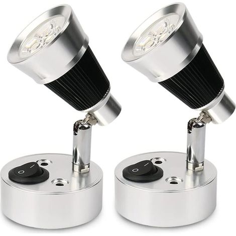 12V LED Spot Lampe de Lecture Murale, 2 pièces Auto LED Lumière Interrupteur réglable Intérieure e Van Lumière pour RV,, e, Bateau, Yacht (1/5)