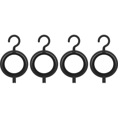 Lot de 4 Cintres à Perruques Portables Noirs, Supports de Rangement Pliables, Présentoirs Suspendus pour Perruques (1/5)