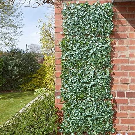 Luscious Leaf Screen Panel 60 x 40cm Trellis Leaves & Flowers Artificial Leaf Trellis Panel Spring & Summer Garden Decoration Climbing Faux Plants Flowers Panels Ornamental Outdoor Indoor (1/3)