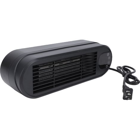 Petit radiateur électrique PTC ABS léger chauffage rapide économique mobile pour bureau maison noir 29x9x8.5 cm avec télécommande et commande tactile (1/5)