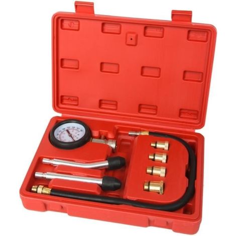 Kit testeur de compression compressiomètre moteur essence cylindre + coffret 3408050 (1/3)