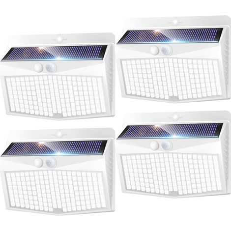 Lampe Exterieur Solaire Detecteur de Mouvement, 168 LED 3 Modes Lampe Solaire Extérieur, IP65 Etanche Led Solaire Extérieur pour Jardin, Garage, Patio (1/5)