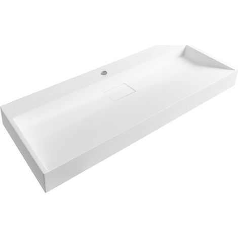 Lavabo bagno classico rettangolare in ceramica finitura lucida 51 x 34 cm Bianco Quenko (1/5)