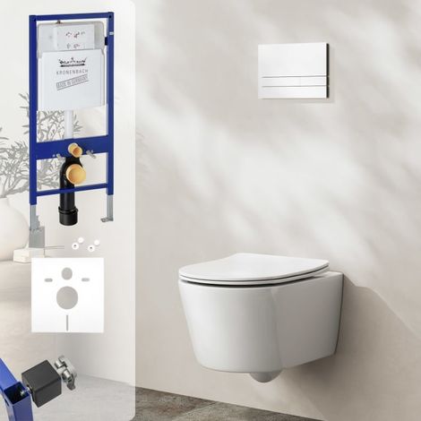 Kronenbach Tube Wand-WC kompakt spülrandlos Komplettset slim (1/5)