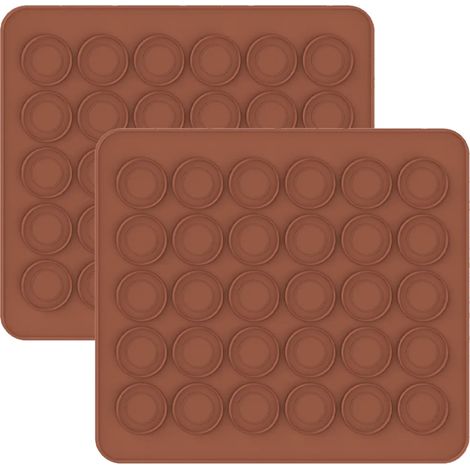 Tapis Macaron en Silicone, 2 pièces Tapis de Cuisine Non Collants pour Réaliser ou Cuire des Macarons (Petit) (1/5)