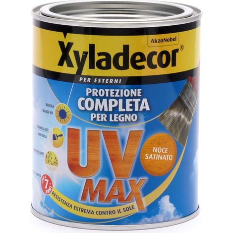 Xyladecor XXYLADECOR SMALTO LEGNO ESTERNI UV MAX Protezione Completa da sole e agenti atmosferici Idrorepellente colore NOCE 750ML, 750 ML (1/5)