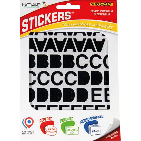 Lettres autocollantes 20mm Noir NOVADHESIFS - 4370149 (1/7)