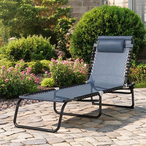 Transat pliable en acier 189 x 58 x 30 cm (1/5)