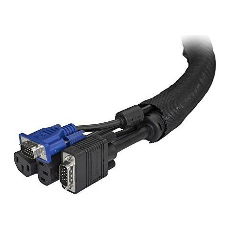 Cable Manager - Sleeve - 2 m Trimmable StarTech.com Passe-câble de 2 m - Gaine tressée auto-fermante - Gestionnaire de câbles en tissue trimmable (WKSTNCM) - Kit de gaines pour câbles - noir - 2 m (1/4)