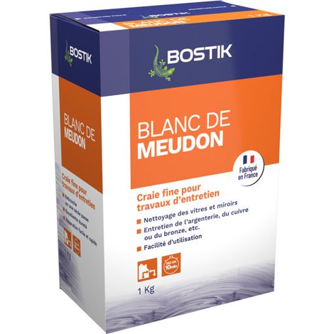 Bostik Blanc de Meudon - Naturel - Idéal Pour Argenterie, Vitres et Miroirs - Boîte De 1kg