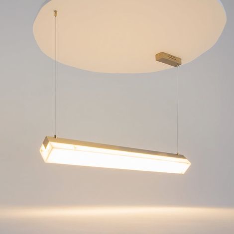 Suspension îlot de cuisine LED – barre albâtre & or ELY (1/5)