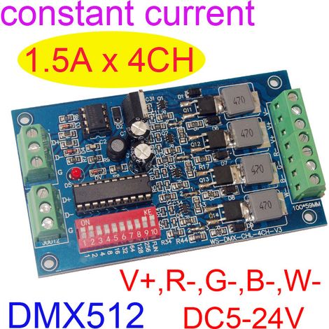 WS-DMX-CHL-4CH-1.5A RGBW4 Common Anode Constant Current LED Decoder 1.5A