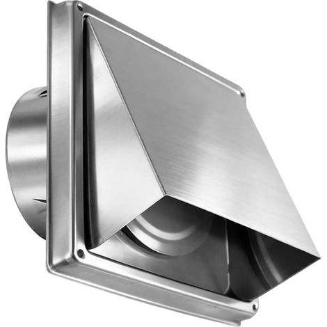 Grille d'évacuation murale en acier inoxydable 304 pour sèche-linge, avec clapet anti-retour et grille de ventilation. (150 mm (6 pouces)) (1/5)