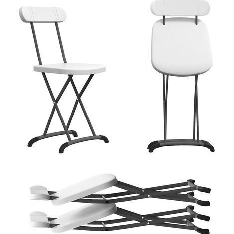Set of 2 Folding Chair Heavy Duty Molded Chairs Counter Height Dining Chairs (1/5)