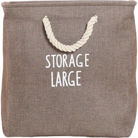 Storage Basket - Foldable Fabric - 42x40x33 cm - Brown - For Toys and Snacks