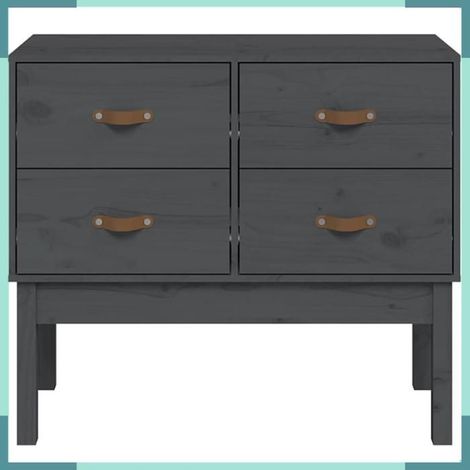 821741 Armoire console Gris 90x40x78 cm Bois de pin solide (1/5)