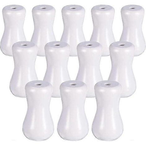 12 pièces de franges en corde de bois pour stores vénitiens, avec boutons et embouts anti-gouttes (blanc). (1/4)