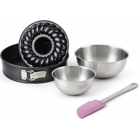 Set de 4 ustensiles de pâtisserie moule à manqué 2 bols et spatule Black mettallic Black mettallic Zenker Black mettallic (1/5)