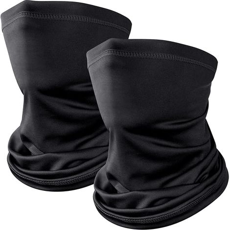 2 Pièces Cache Cou Elastique pour Homme et Femme, Tour de Cou Coupe-Vent et Respirant Snood à Séchage Rapide pour Moto, Cyclisme, Ski, Randonnée, Course à Pied (1/5)