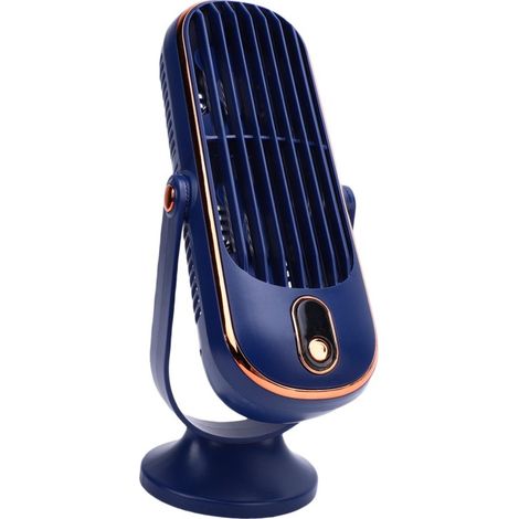 Ventilateur de bureau tour à 5 vitesses, moteur sans balais, rechargeable par USB, portable, pour la maison, le bureau, la cuisine et l'intérieur (blanc). (1/5)