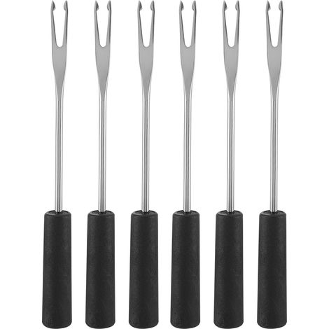 Fourchette À Fondue En Acier Inoxydable - Résistante Haute Température - Pour Barbecue Et Pique-Nique - Lot De 6 (1/5)