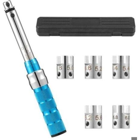 Clé Dynamométrique à Rayons, de Clés Rayons Moto 2-10 NM, Roue en Acier avec Boîte Rangement, 5,0-6,8 mm