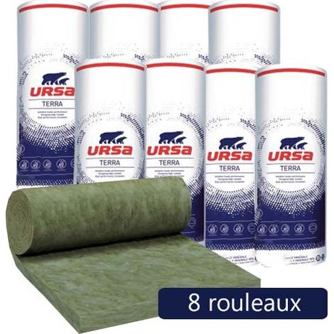 Ursa – Panneau d'isolation laine de verre 8 rouleaux – Epaisseur 100mm – Longueur 6000mm – Largeur 1200mm – Valeur R 2.85 – Isolation thermique combles (1/4)