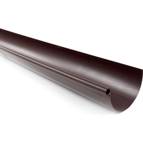 First Plast – Profilé gouttière PVC 16 demi-ronde 4 m – Résistant aux intempéries – Montage facile par collage ou joints – Marron