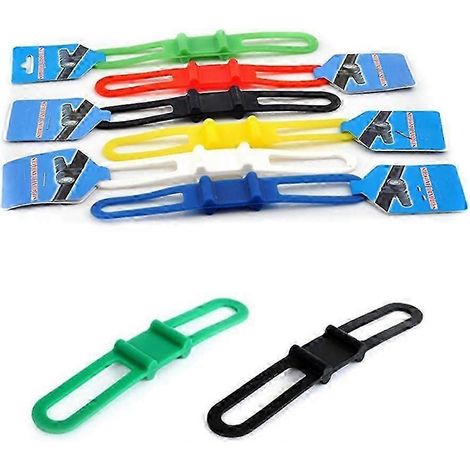 Support de lampe torche pour vélo avec sangle en silicone, fixation pour casque, sangle de téléphone, ruban de fixation, support pour lampe torche et bouteille d'eau (1/5)