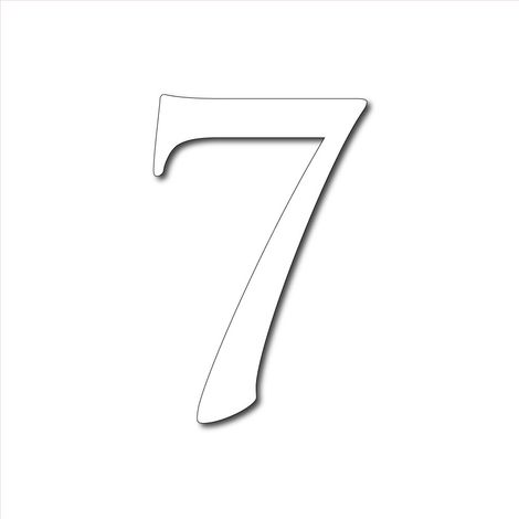 Numéro de Maison Plexigglas Noir ou Blanc.- Chiffre 7 - Hauteur de 10 cm