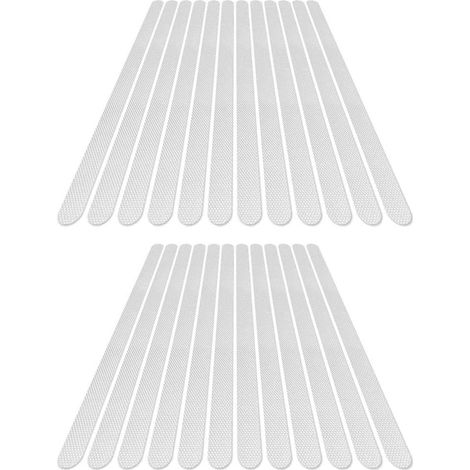 Bandes Antidérapantes - 24 Pièces - 2 x 38 cm - Pour Baignoire Douche Tapis de Bain - Adhésif Permanent - PEVA Transparent (1/5)