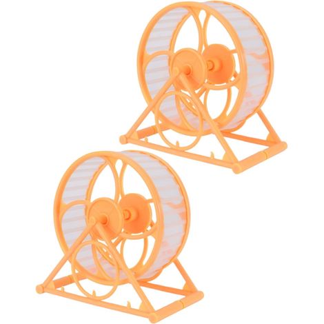 2 Pièces Roue de Course Silencieuse pour Hamster Lot de Jouets pour Rongeurs pour Souris Gerbilles et Chinchillas Accessoire et Sûr pour Petits Animaux (1/5)