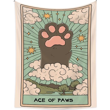 150x200cm Tapisserie de fond Chat Patte de chat, Tapisserie décorative, Tapisserie de style mignon, Toile de fond (1/5)