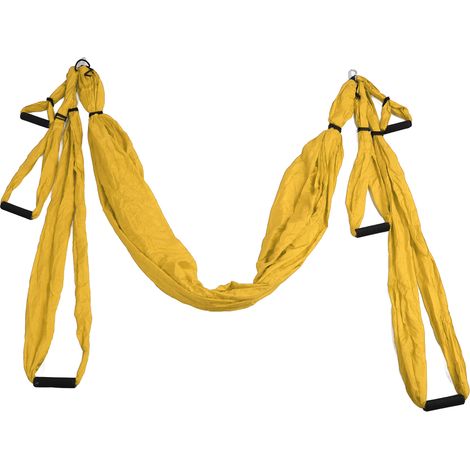 Suspension Yoga Hamac Polyester Coton Réglable Améliore la Flexibilité Exercice Physique Jaune (1/5)