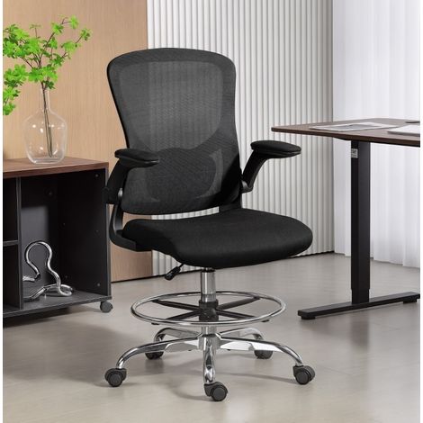 Sedia da ufficio ergonomica con supporto lombare, altezza regolabile, girevole, nera, OKWISH (1/5)