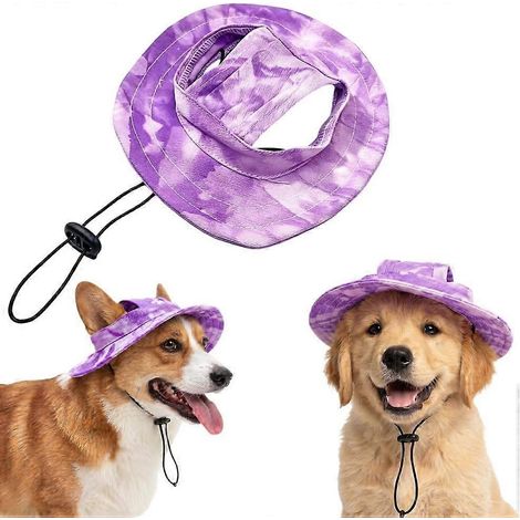 Bob pour chien casquette baseball animaux chapeau soleil coton respirant trous oreilles été cordon réglable épais petite taille violette (1/5)
