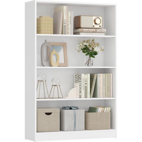 Bibliothèque, Étagère sur 4 Niveaux, Meuble de Rangement Ouvert (1/5)