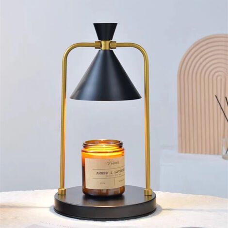 royaluxe -Lampe Chauffe-Bougie avec variateur, minuterie 2H/4H/8H, lumière de Bougie à intensité Variable, Compatible avec Les Petites et Grandes Bougies, avec 2 Ampoules de 35 W (1/4)