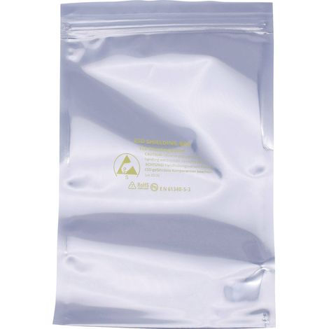 Quadrios Sachet antistatique (ESD) (L x l) 127 mm x 203 mm blindé Lettre d'identification ESD S 10 pc(s) A130002 (1/3)