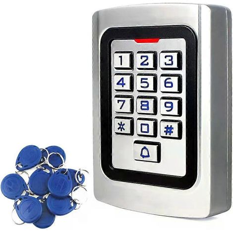 Serrure de portail automatique extérieure avec clavier de contrôle d'accès, lecteur EM, code PIN, RFID, étanche IP68, Wiegand 26-JXLGV (1/4)