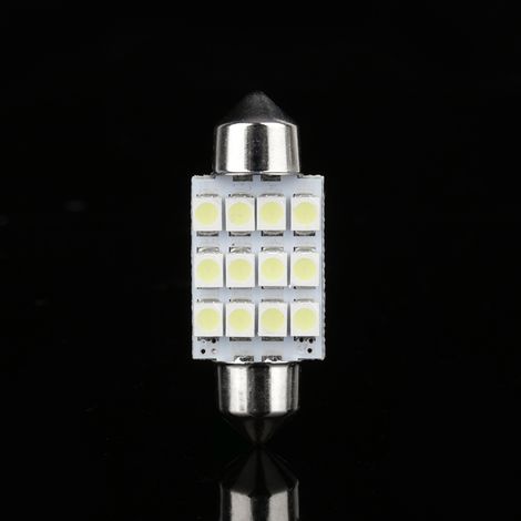 Lampe intérieure LED blanche 31mm Plafonnier 12 SMD Lumière de voiture Éclairage d'habitacle Ampoule Festoon DE3175 (1/5)