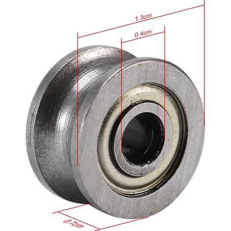 10 pièces Poulie Roue Libre À Gorge En U U624ZZ Pour Rail De Guidage Système De Mouvement Linéaire 4x13x7mm (1/5)